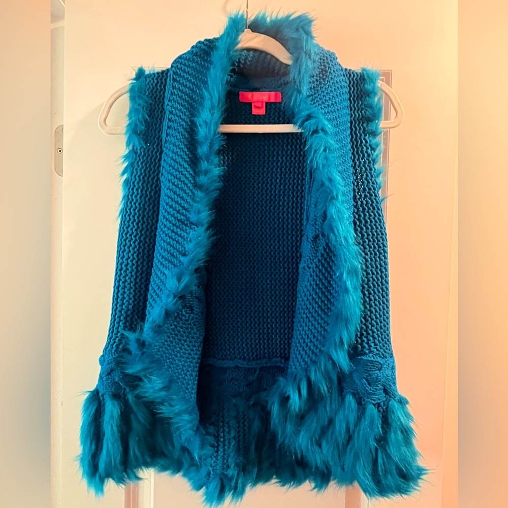 Lilly Pulitzer Faux Fur Knit Vest
